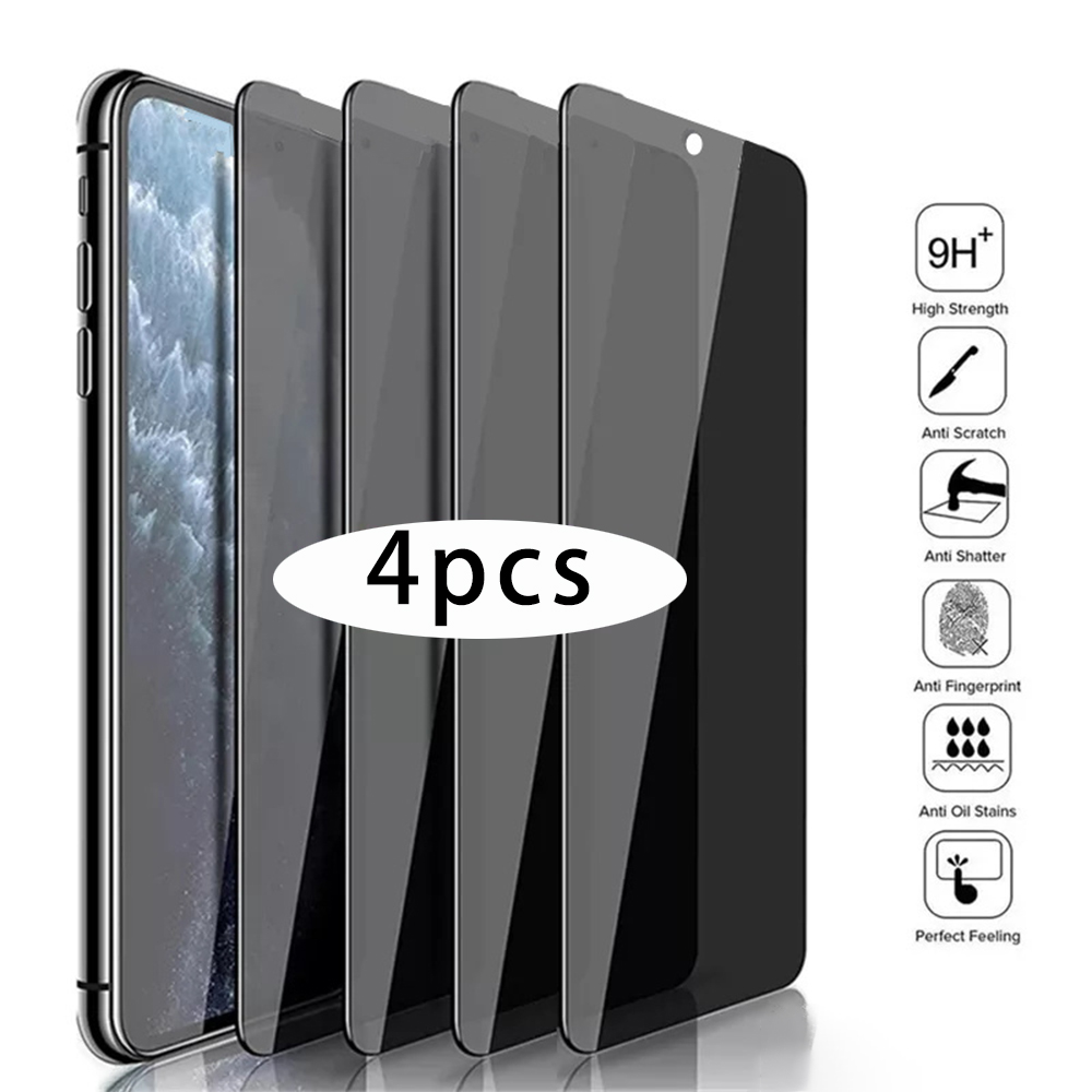 Anti Peek Privacy Tempered Glass - OPPO OPPO için 4 adet Anti