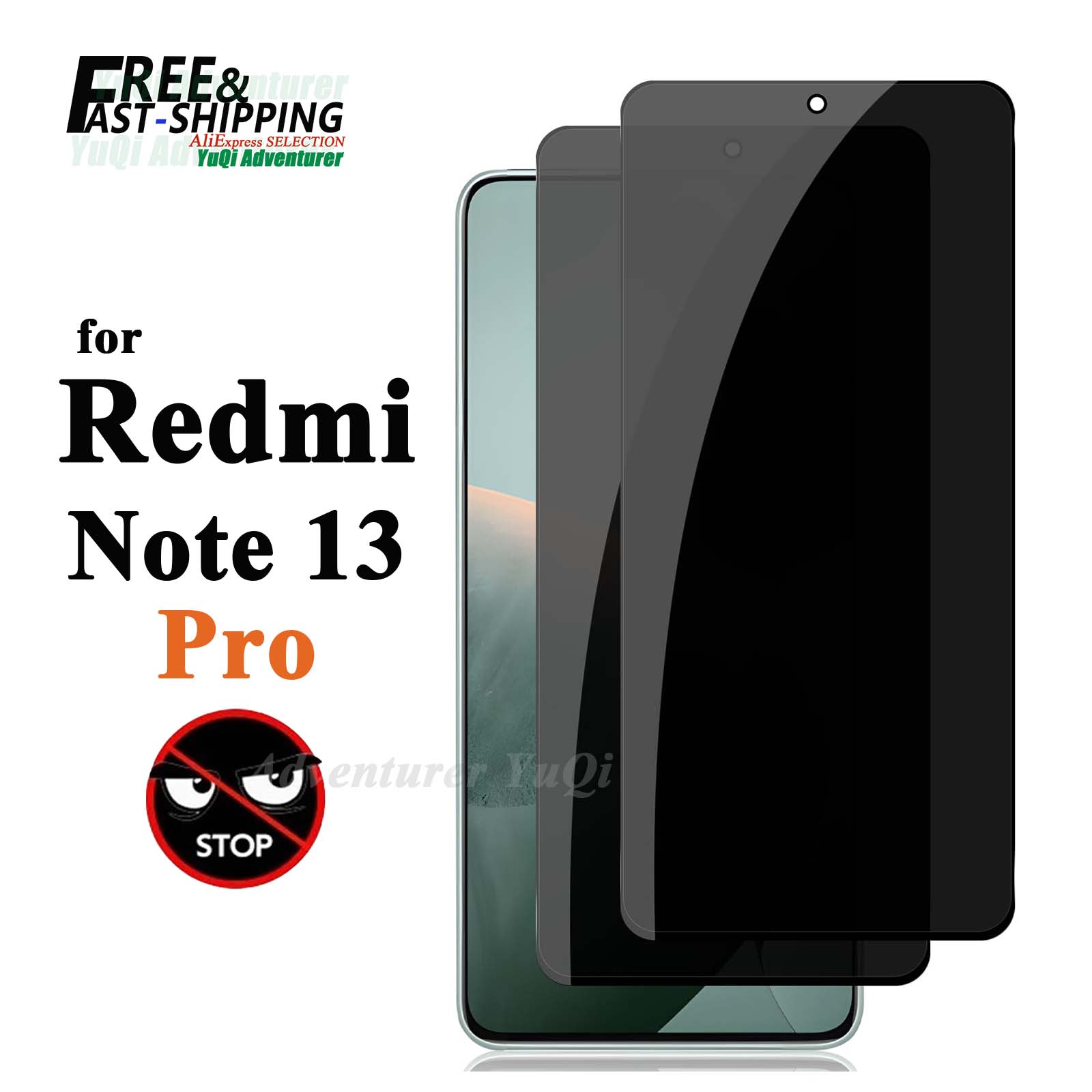 Anti Spy Privacy Glass Case - Redmi Note 13 Pro 4G 5G