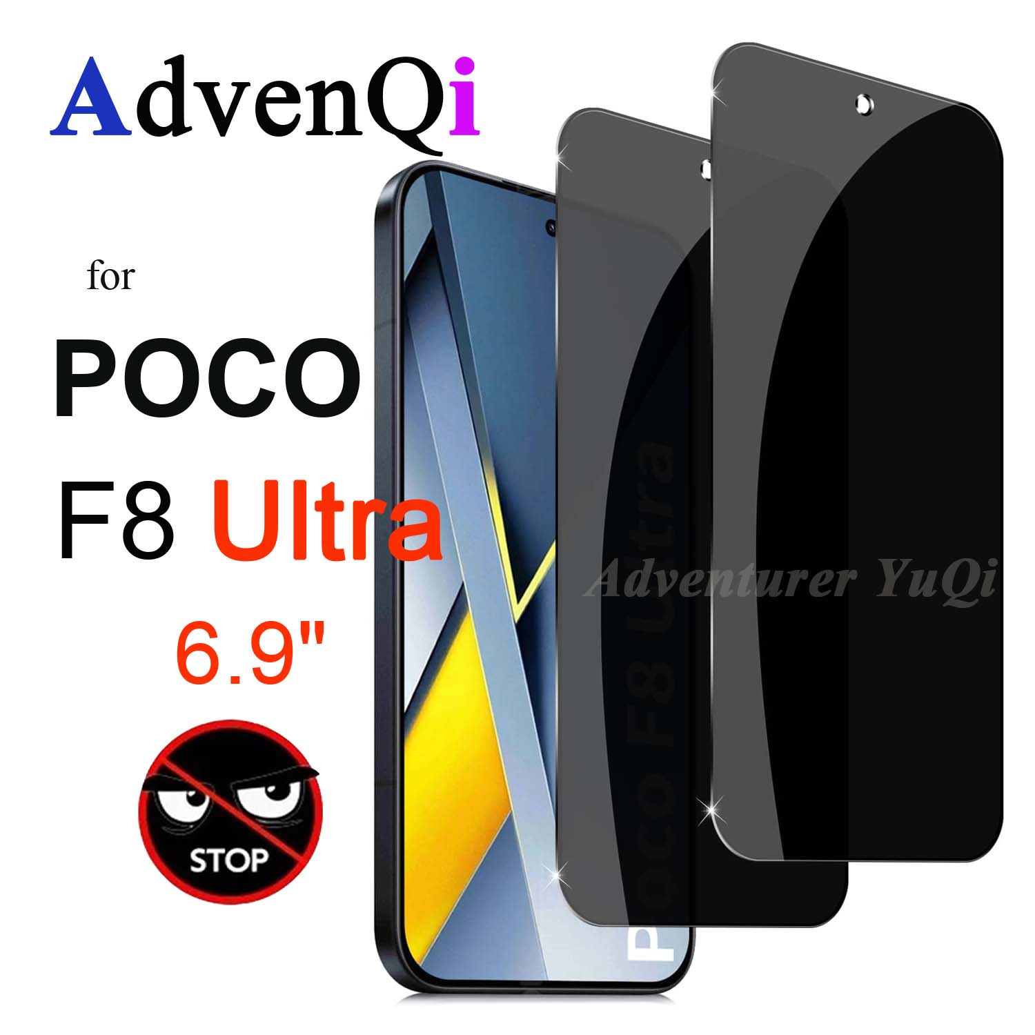 Anti Spy Privacy Glass Case - Anti Spy Ekran Koruyucu Xiaomi POCO