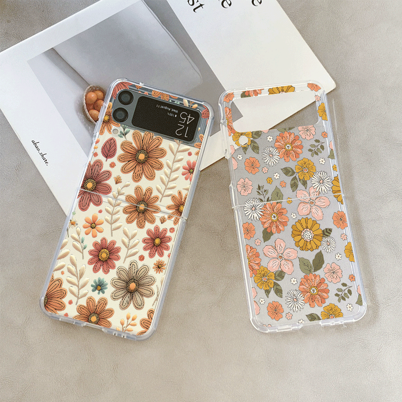 Vintage Floral Pattern Soft Case - Samsung Galaxy Z Flip 5 4