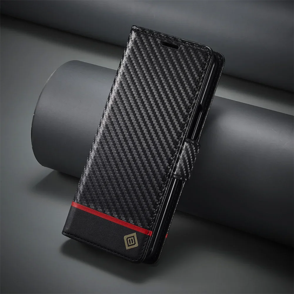 Lüks Karbon Fiber PU Deri Kapa - Leather Wallet Card Holder Phone Cover incelemesi ve fiyatı