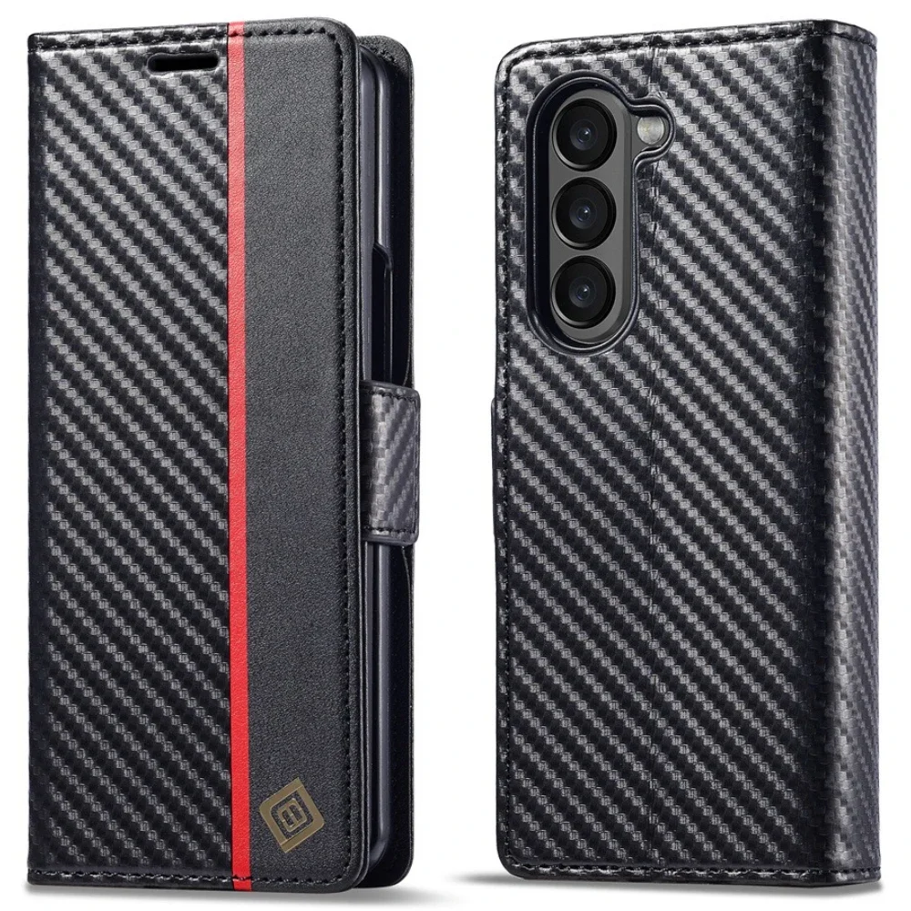 Lüks Karbon Fiber PU Deri Kapa - Leather Wallet Card Holder Phone Cover incelemesi ve fiyatı