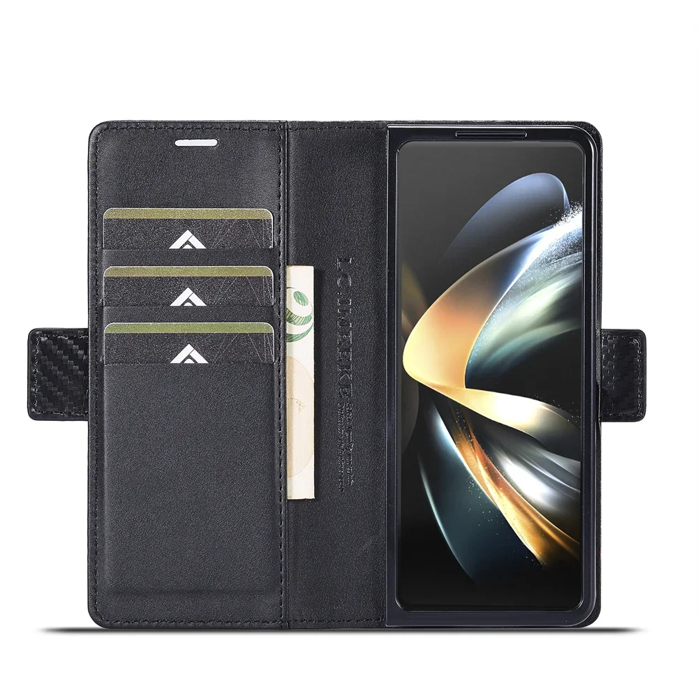 Lüks Karbon Fiber PU Deri Kapa - Leather Wallet Card Holder Phone Cover incelemesi ve fiyatı