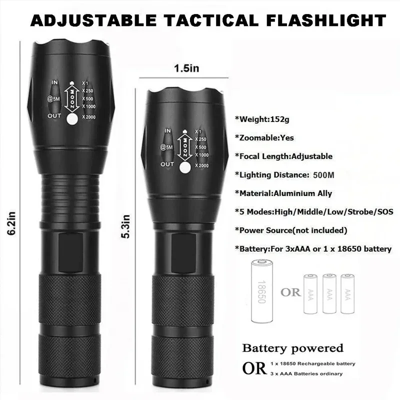 Yüksek güç T6 LED el fenerleri - Power Banks incelemesi ve fiyatı