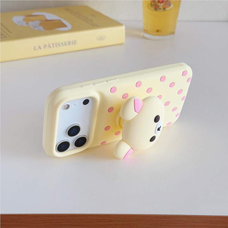3D Rilakkuma Ayı Puantiyeli Si - Cute Cartoon Wrist Strap Silicone Case incelemesi ve fiyatı