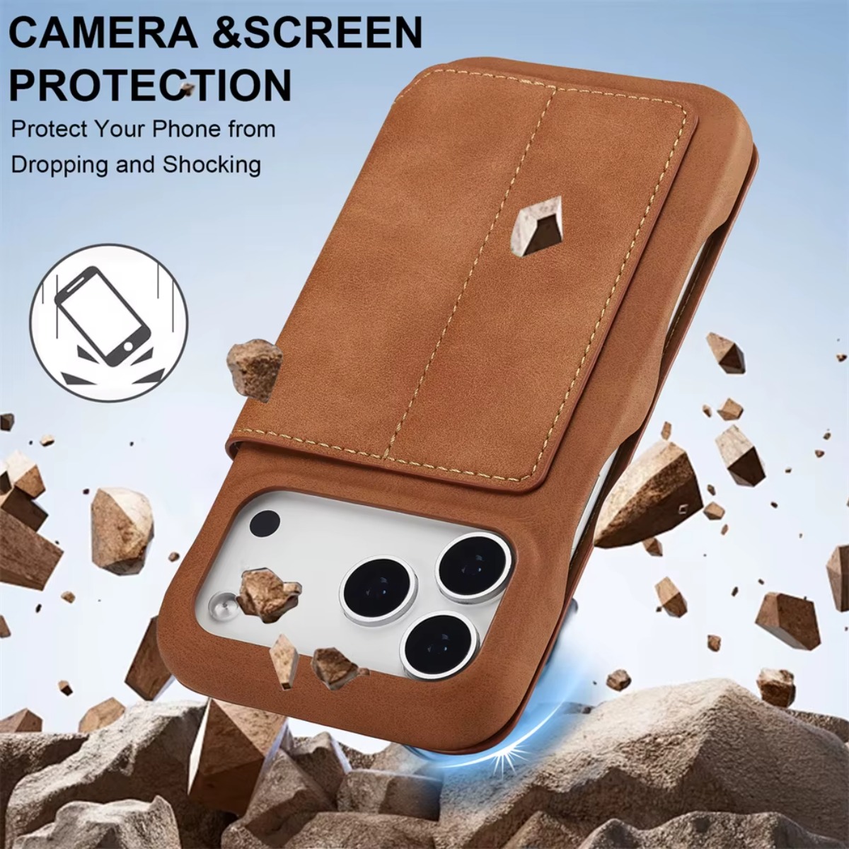 Apple iPhone 17 Air 16 Pro Max - Leather Wallet Card Holder Phone Cover incelemesi ve fiyatı