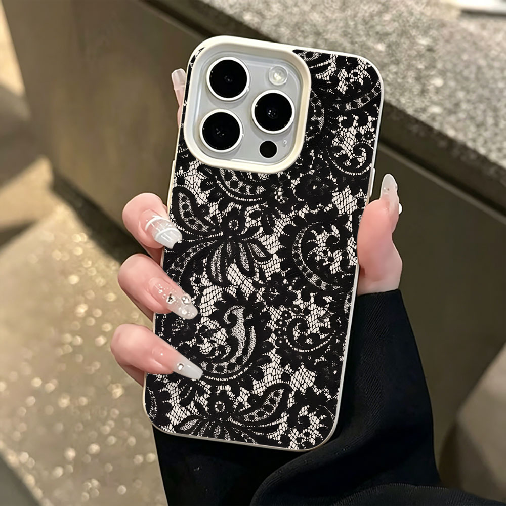 Siyah Vintage Çiçek Desenli Ly - Vintage Floral Pattern Soft Case incelemesi ve fiyatı