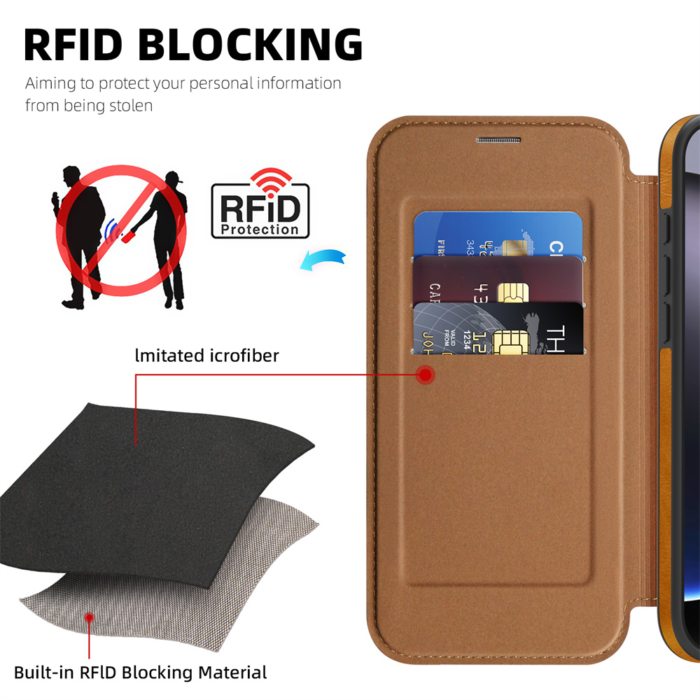 iPhone Air 17 16E 15 16 Pro Ma - Leather Wallet Card Holder Phone Cover incelemesi ve fiyatı