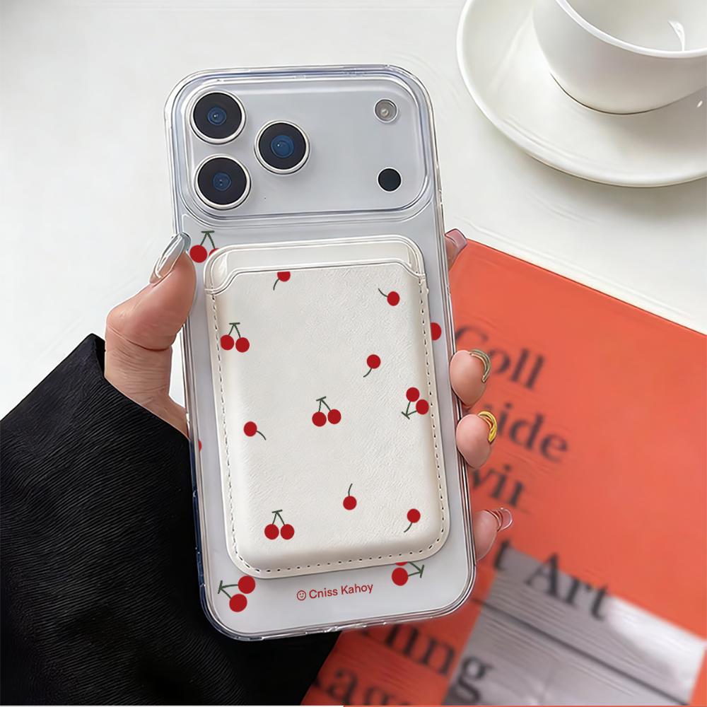 Kore Kiraz Desenli Magsafe Cüz - Leather Wallet Card Holder Phone Cover incelemesi ve fiyatı